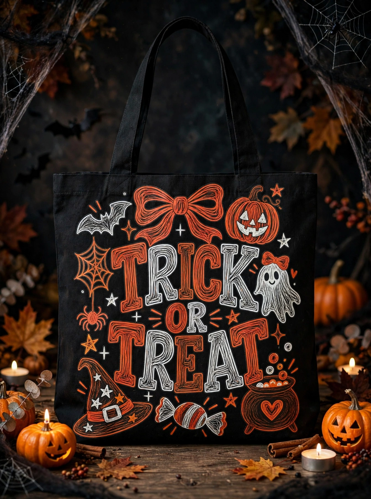 TRICK OR TREAT TOTE BAG_TRICK OR TREAT BOW