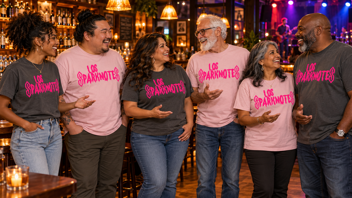LOS SPARKNOTES ORIGNAL PINK T-SHIRT