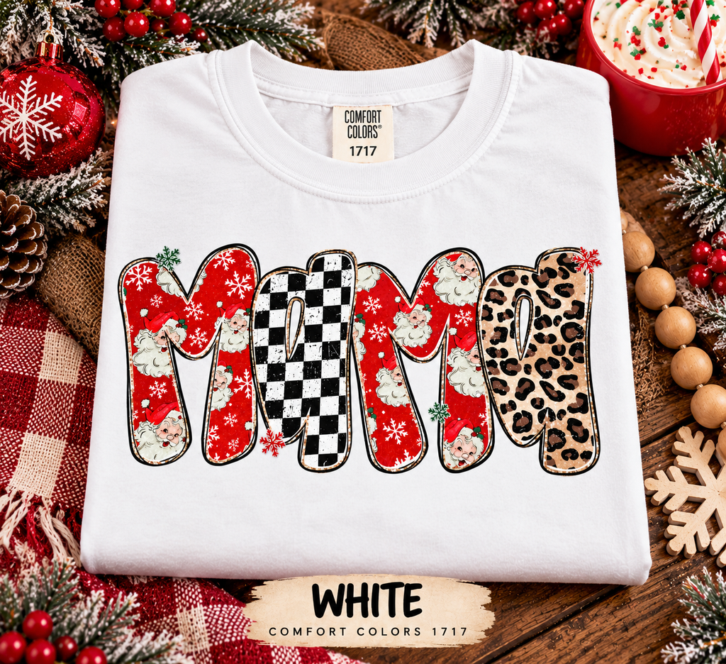 DISTRESSED CHRISTMAS MAMA T-SHIRT
