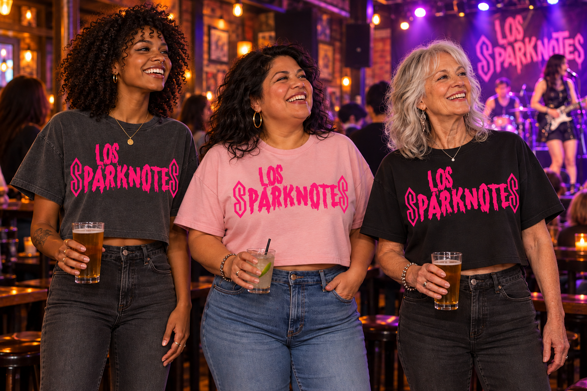 ORIGINAL PINK - LOS SPARKNOTES - BOXY CROP TEE