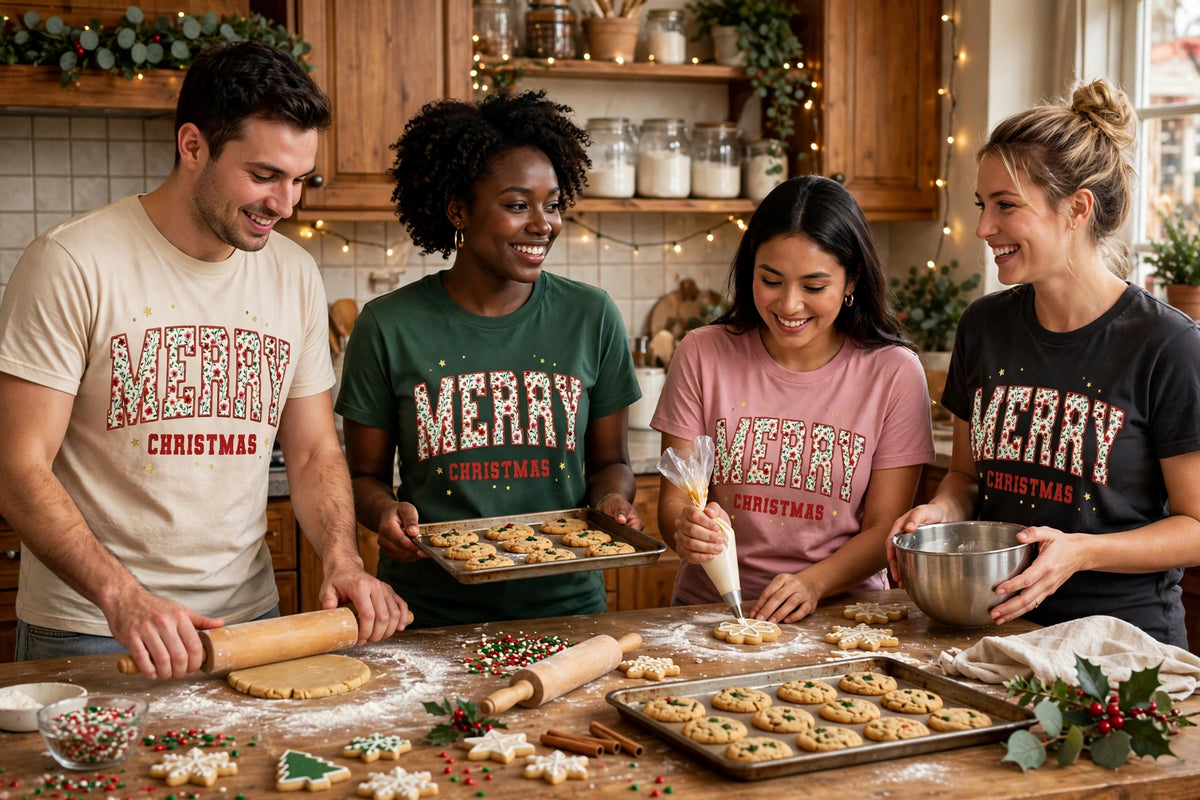 MERRY WITH HOLLY BERRIES T-SHIRT